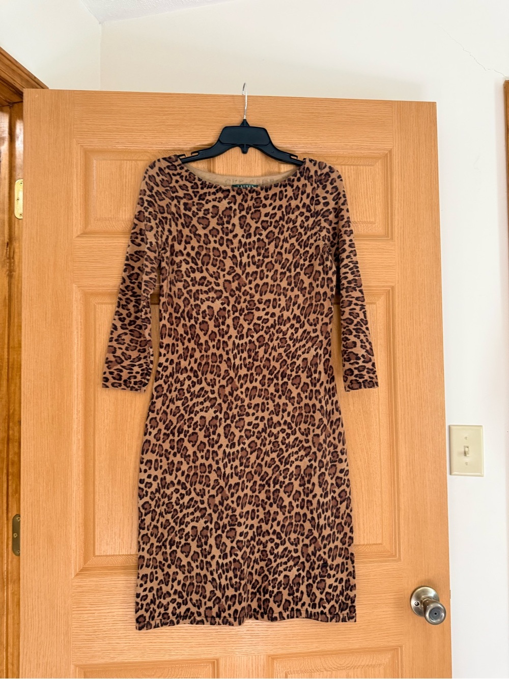 Lauren Ralph Lauren Leopard-Print Midi Dress in Tan and Black